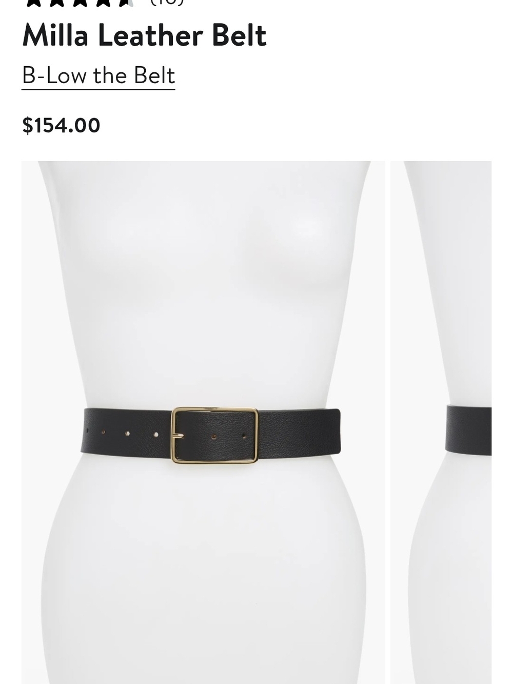 B-Low the Belt Black Leather Belt with Gold Buckle